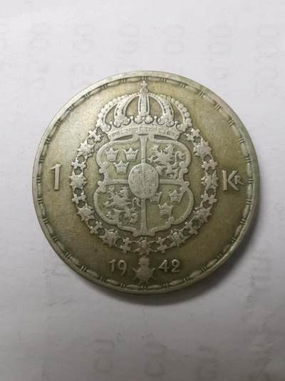 巨藏钱币限时第二场10月26日20：30 - 瑞典1942年1克朗银币6.9克
