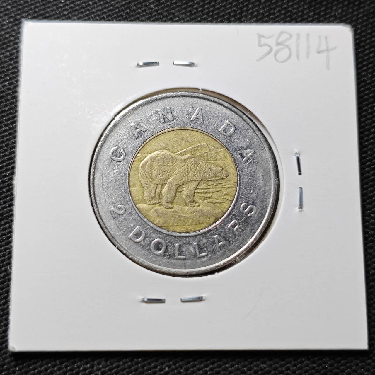 KK钱币收藏小铺  第358场  2月预留时间 周末发货  加拿大2元双色币