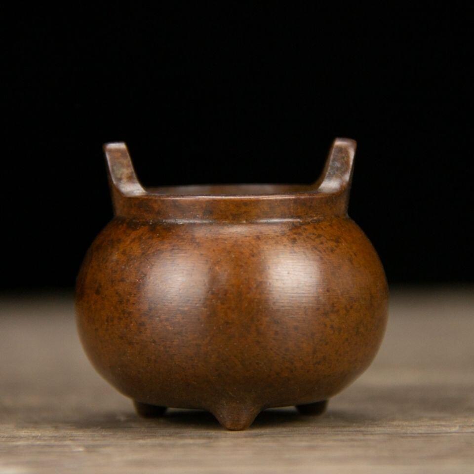 听雨轩（七） 纯铜大肚三足香炉  4.5*5cm   0.18kg