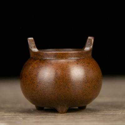 听雨轩（七） - 纯铜大肚三足香炉  4.5*5cm   0.18kg