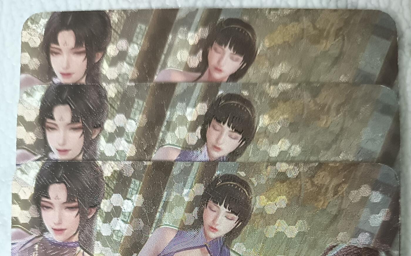 花开卡拍第44期（10月26号周日截拍，品控勿拍!!!拍品不寄存，运费5元，自制卡难免瑕疵，可能存在轻微撞角爆边等出厂瑕疵，品控介意勿拍！） 绘天阁  粗闪 妙音坊01三渐变 第三变艺术版 共三张