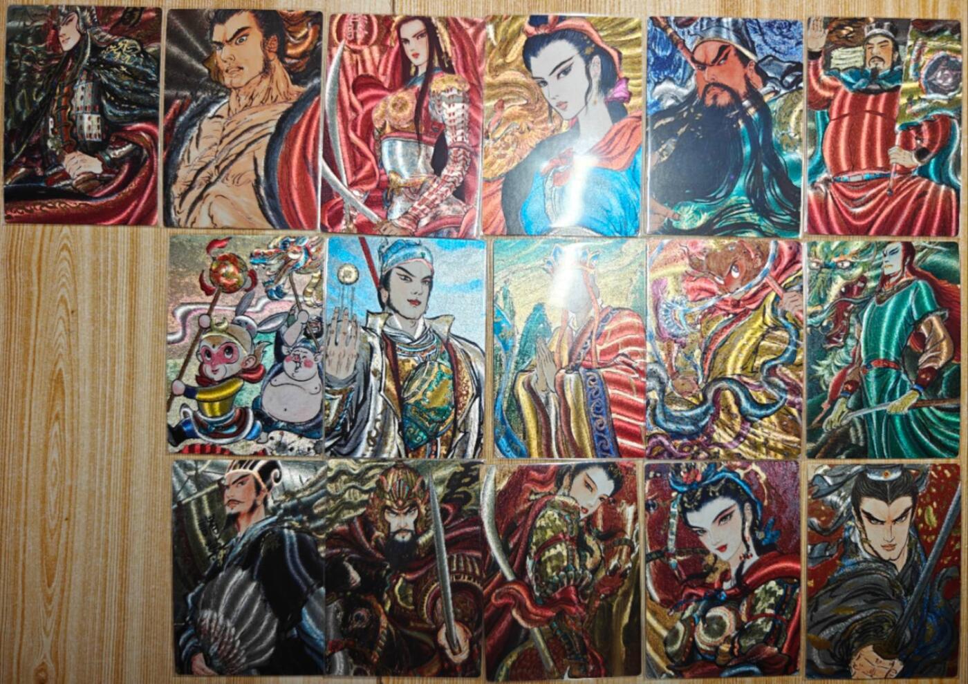 龙虎卡牌第六十场 - 猎虎师狂喜（无佣金，满120包邮，周六晚上结拍，欢迎送拍） 粗闪16张 昆仑万象 权迎东手绘复刻（缺一张西施）