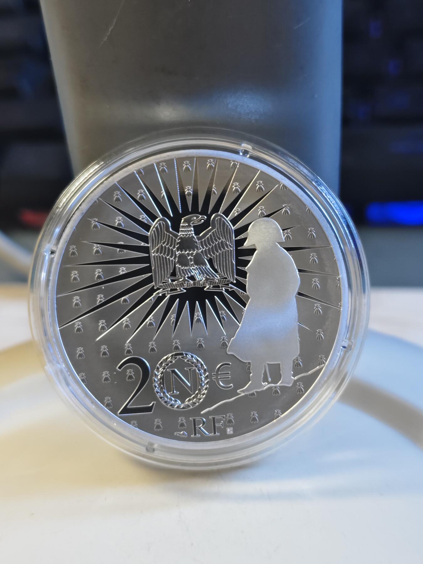第179期拍卖【长期征集拍品】 法国2021年拿破仑逝世200周年1盎司精制纪念银币，999银，发行3000枚