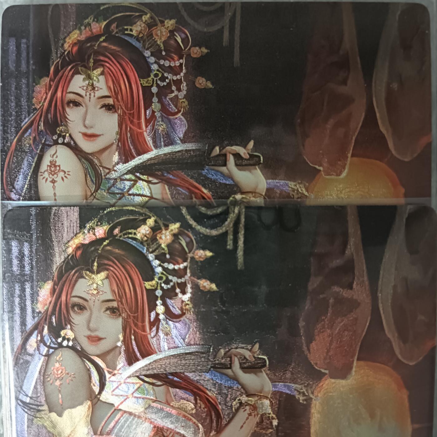 花开卡拍第44期（10月26号周日截拍，品控勿拍!!!拍品不寄存，运费5元，自制卡难免瑕疵，可能存在轻微撞角爆边等出厂瑕疵，品控介意勿拍！） 卡玩帕克 水浒姬 曹正双服饰 粗闪2张