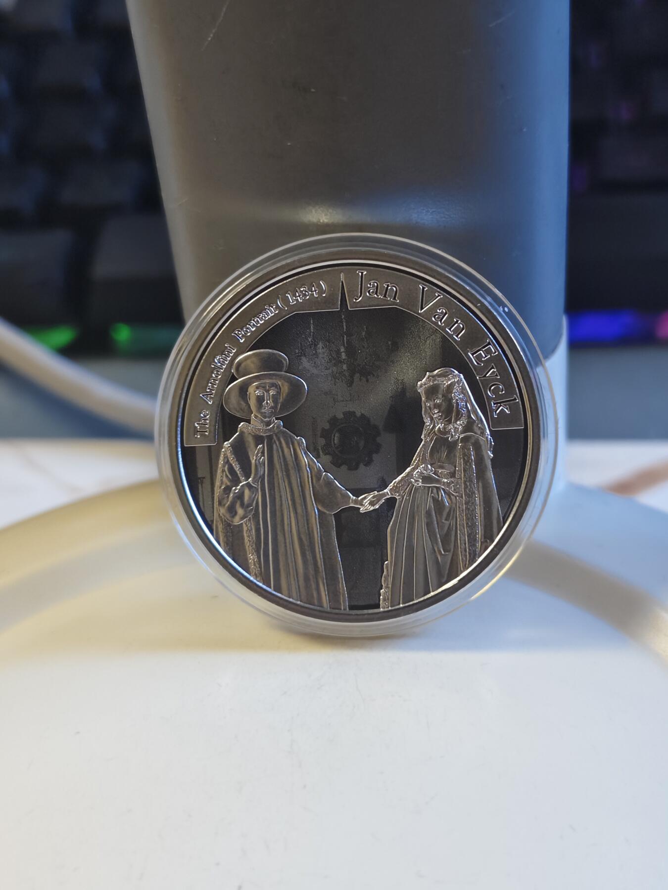 第179期拍卖【长期征集拍品】 获奖币比利时2020年欧洲之星画家杨.凡.艾克精制银币，获21年硬币之星年度银币第三，925银，18.75克