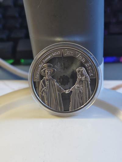 第179期拍卖【长期征集拍品】 - 获奖币比利时2020年欧洲之星画家杨.凡.艾克精制银币，获21年硬币之星年度银币第三，925银，18.75克