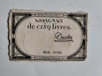 10月23日小精品外国纸币 - 法国18世纪早期纸币 品相不错22220