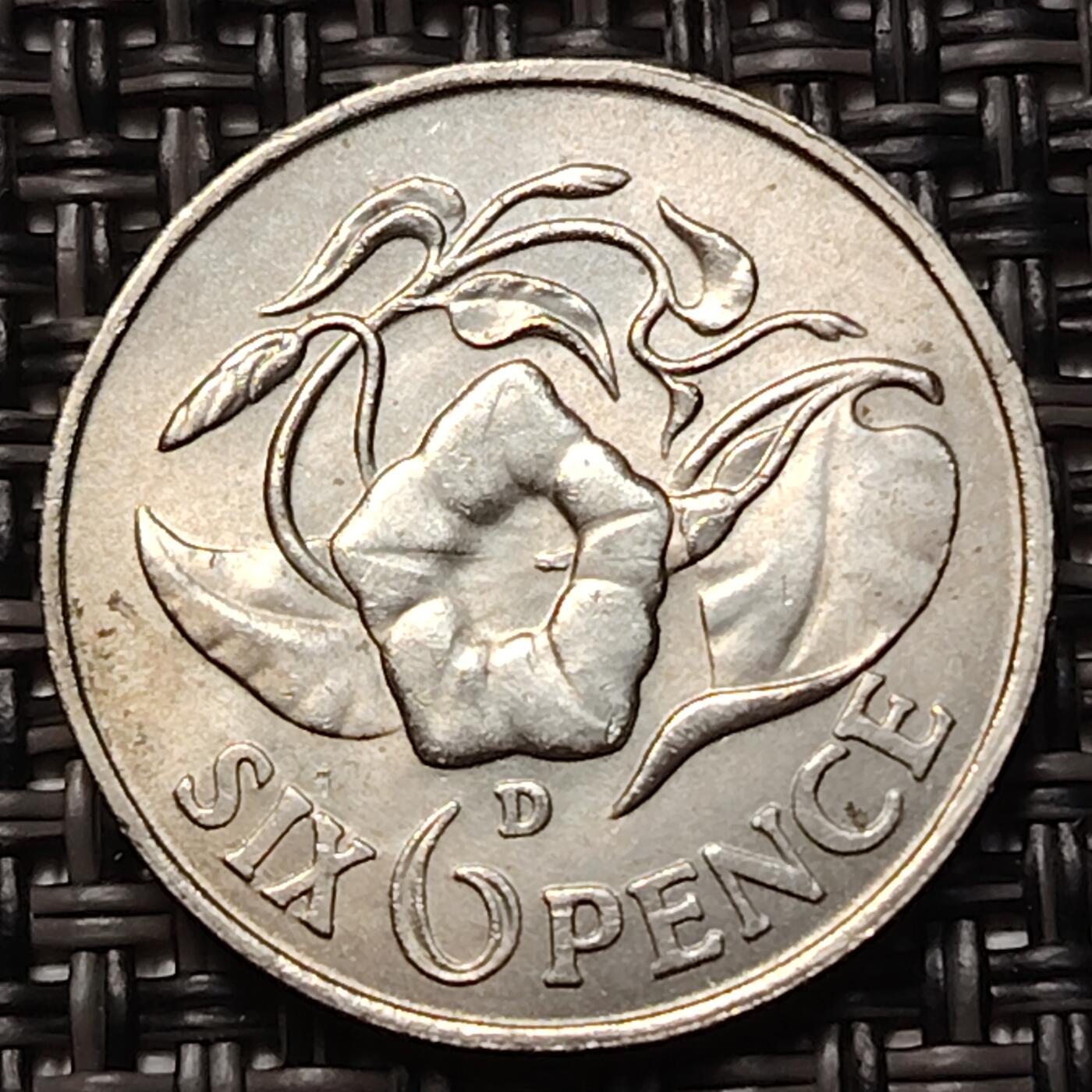 布加迪🐬～世界钱币(上海)🌾第 254 期 /  各国套币和散币 赞比亚🇿🇲 1964年 6便士