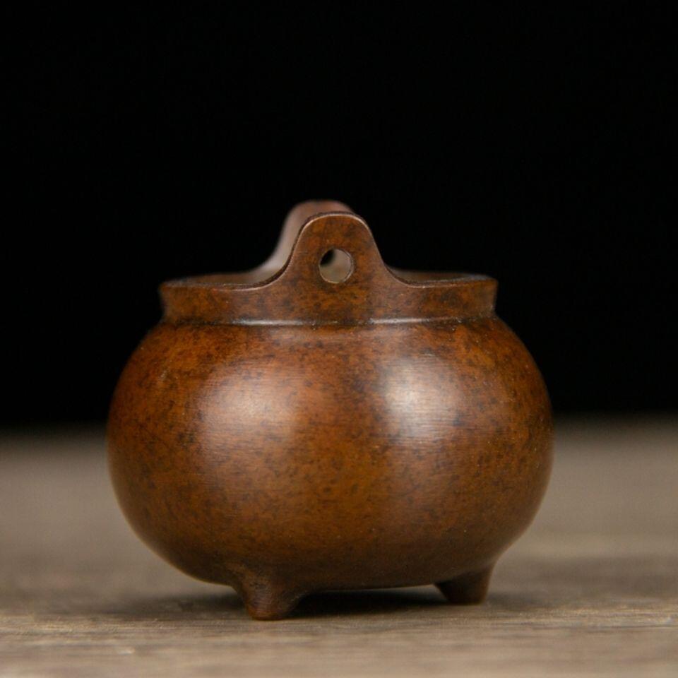听雨轩（七） 纯铜大肚三足香炉  4.5*5cm   0.18kg