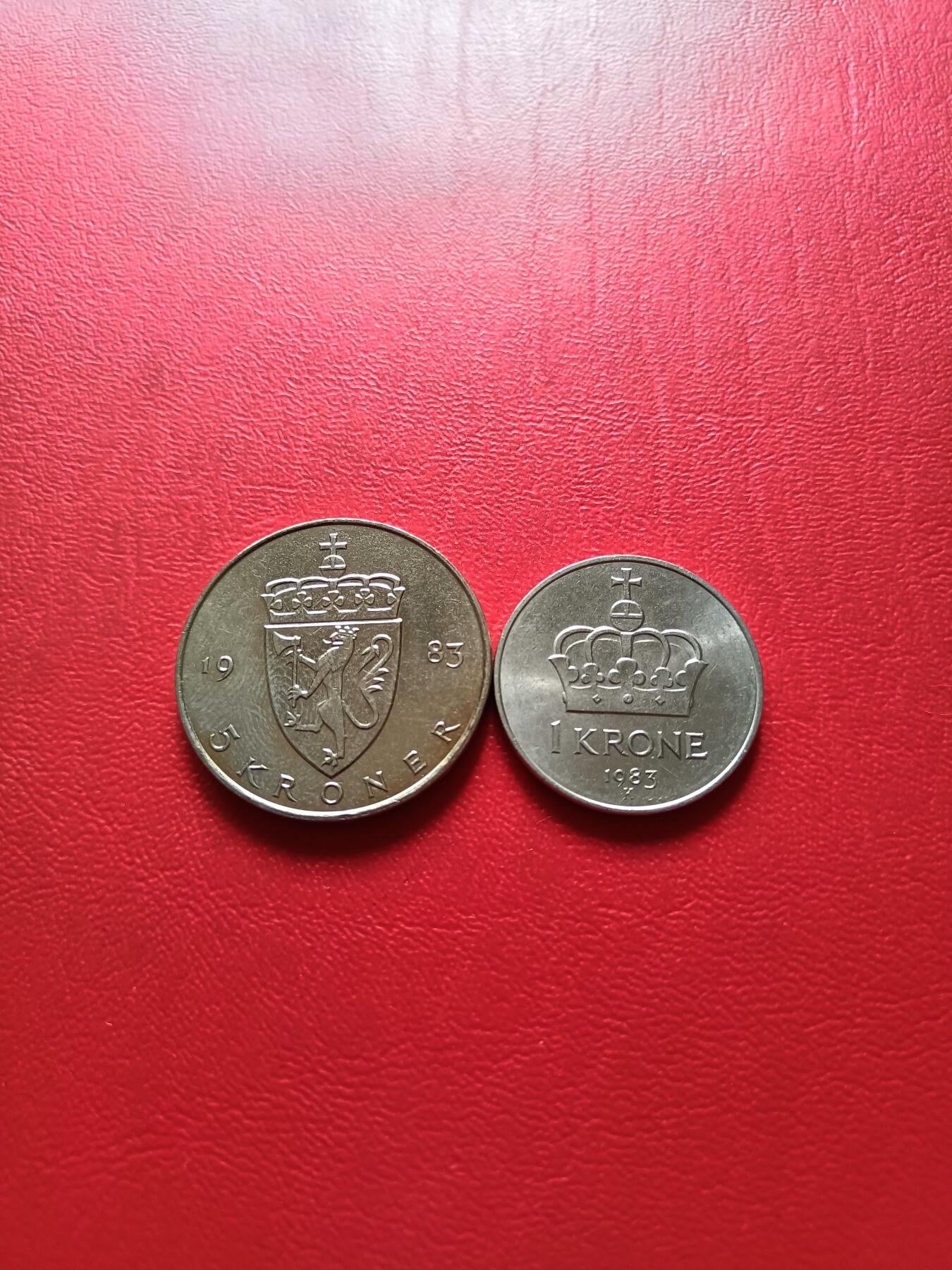 【云涧收藏】第七十四场 挪威1983年1、5克朗2枚，UNC