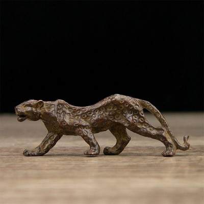 听雨轩（七） - 合金铜实心 一路暴发金钱豹手把件3*9cm  85k