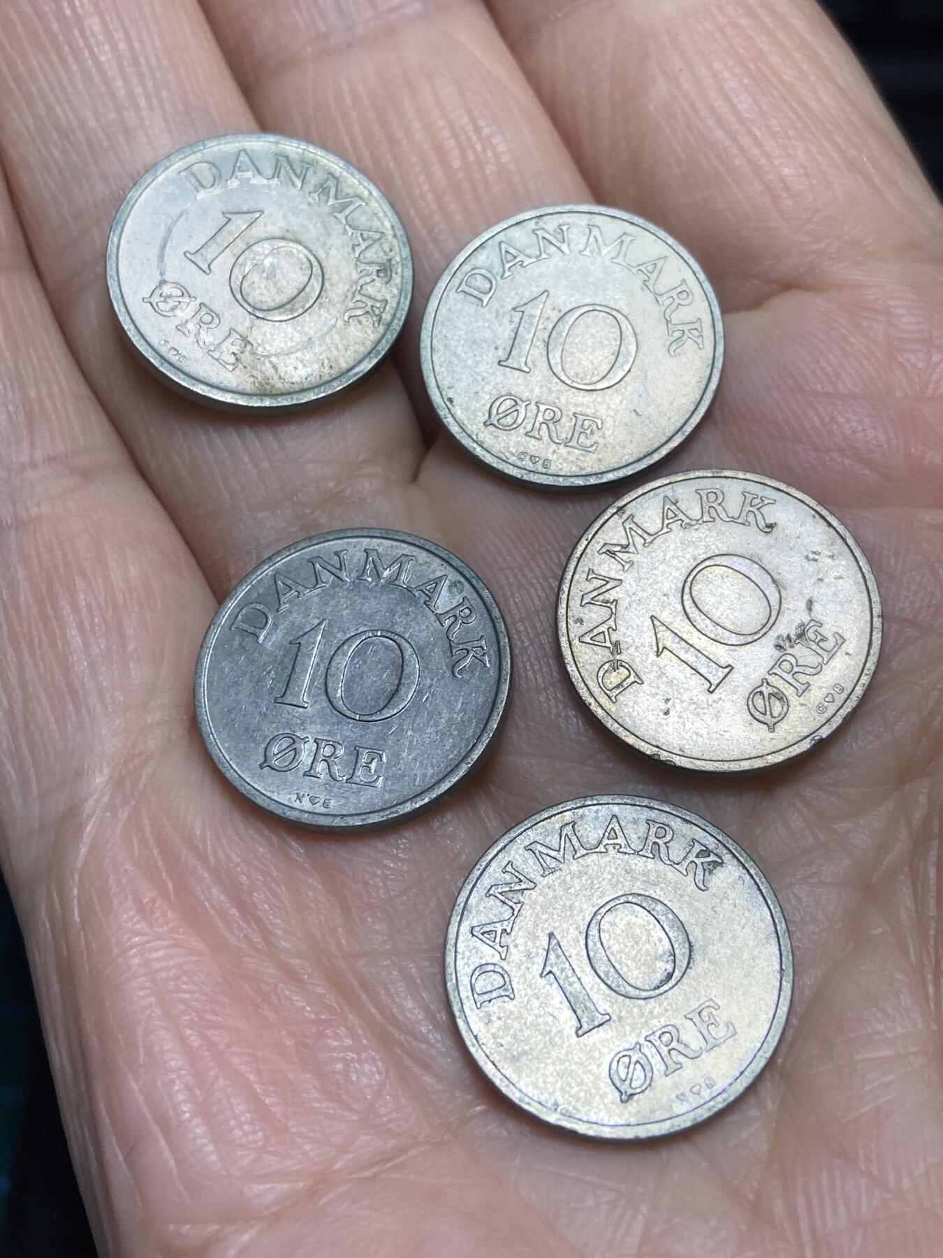 2025年第一百一十六场(总第一百四十二场）外国好品散币(免佣金) 丹麦🇩🇰10欧尔5枚：1953年55年57年58年