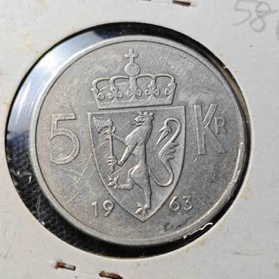 KK钱币收藏小铺  第358场  2月预留时间 周末发货 -  挪威5克朗