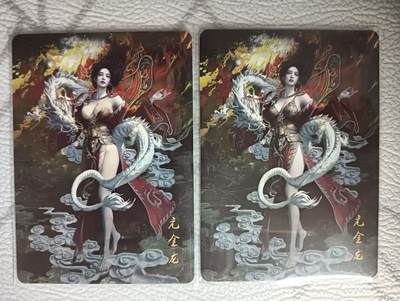 花开卡拍第44期（10月26号周日截拍，品控勿拍!!!拍品不寄存，运费5元，自制卡难免瑕疵，可能存在轻微撞角爆边等出厂瑕疵，品控介意勿拍！） - (高清哑光自制卡)亢金龙双服饰一对
