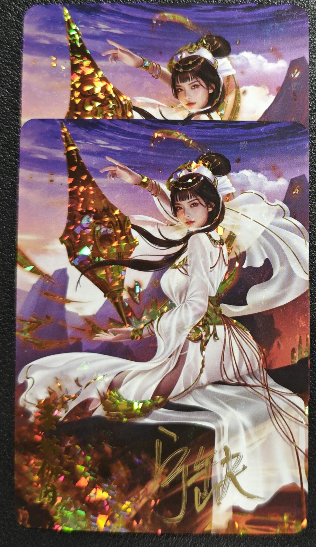天玑星卡拍第132期《10.27周一截拍》持续收拍收评中 满赠卡需备注 【亲签卡】宁缺卡牌 神话传说 女仙篇 圣姑伽因 碎冰闪 两张