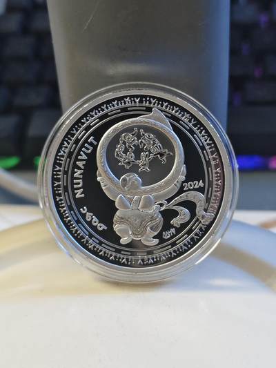 第179期拍卖【长期征集拍品】 - 加拿大2024年努纳武特成立25周年1盎司纪念银币，9999银，发行5000枚