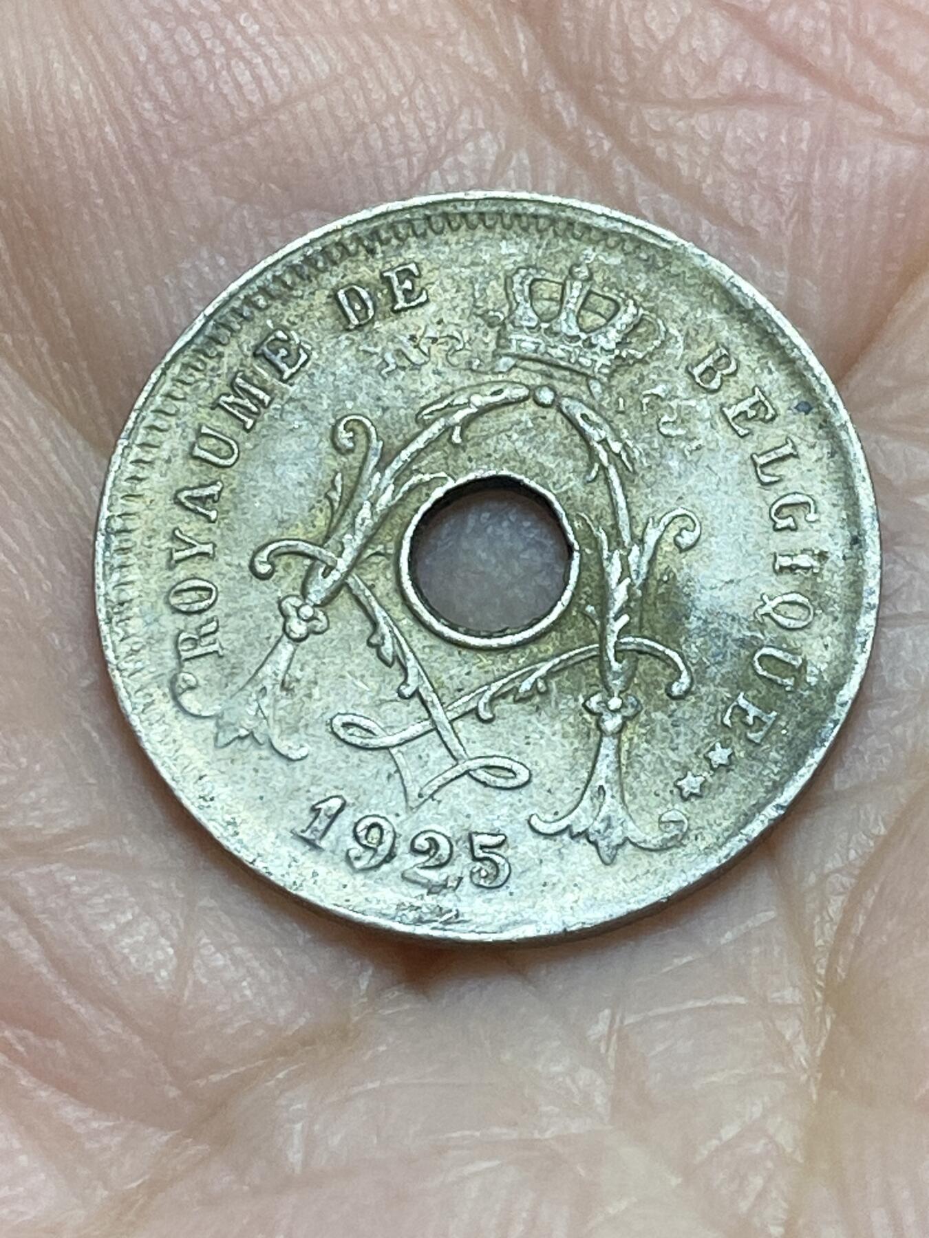 2025年第一百一十六场(总第一百四十二场）外国好品散币(免佣金) 比利时🇧🇪1925年5分(阿尔贝一世时期，法语版)