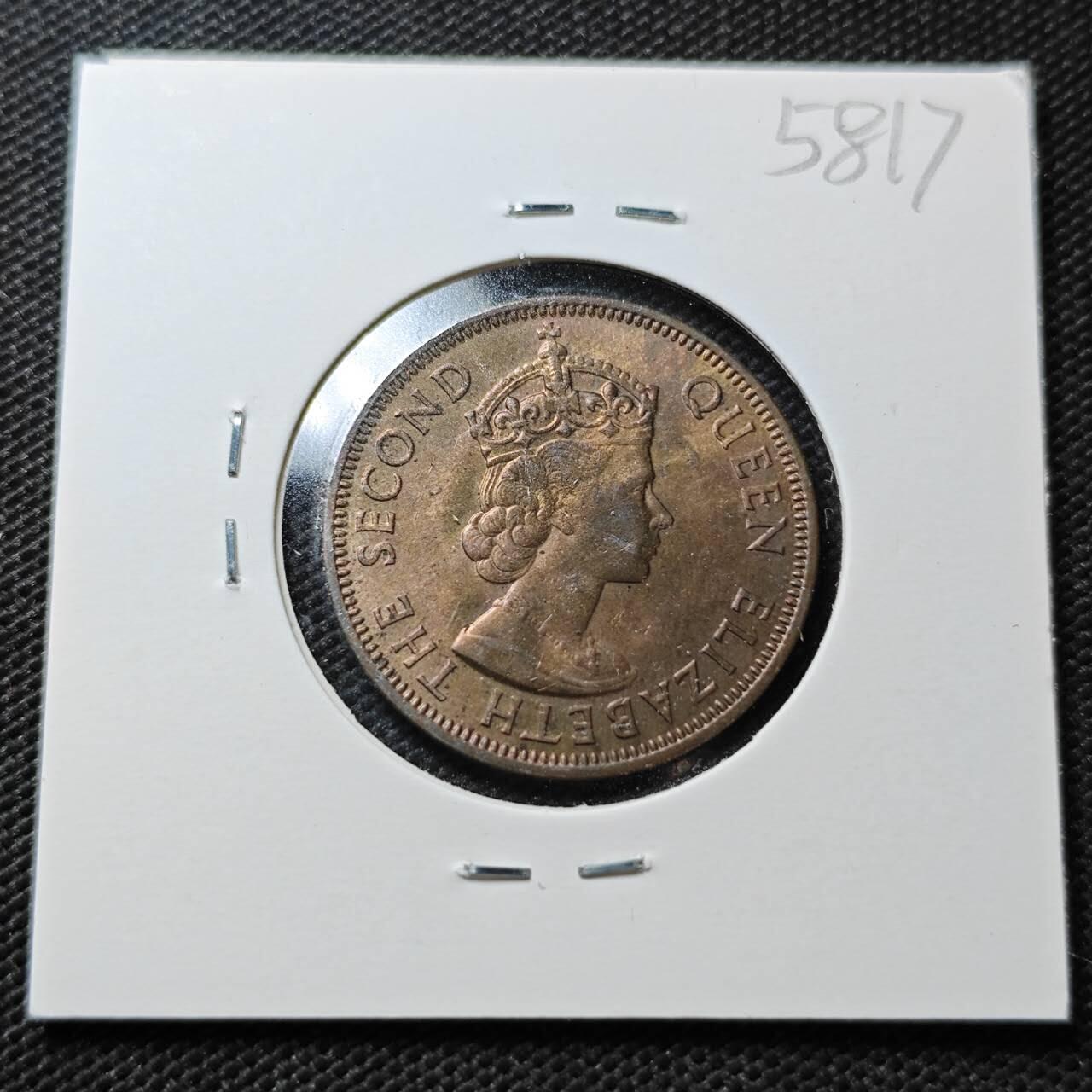 KK钱币收藏小铺  第358场  2月预留时间 周末发货  1955英属塞浦路斯5米尔铜币