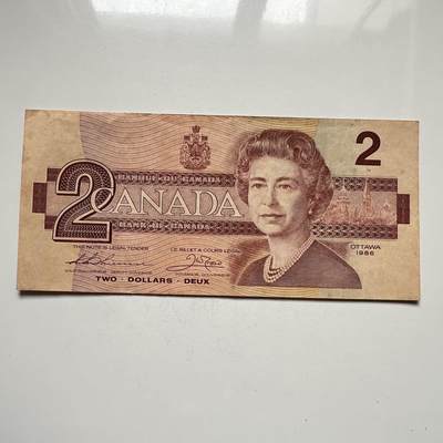 🌹外币初藏🌹🐯2025年第119场  每周二四六晚8️⃣点 接代拍 - 加拿大1986年¥2 a