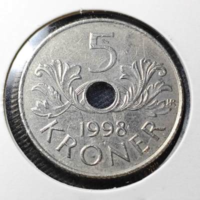 KK钱币收藏小铺  第358场  2月预留时间 周末发货 -  挪威5克朗