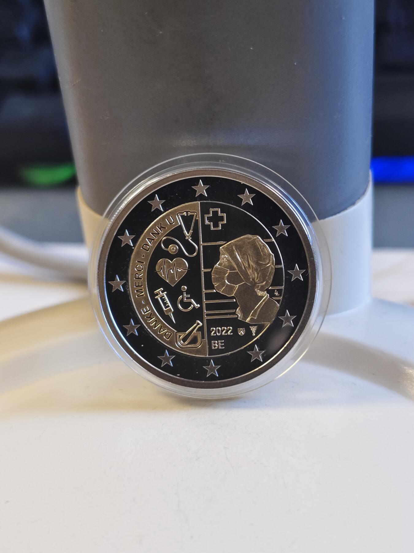 第179期拍卖【长期征集拍品】 比利时2022年感谢医护人员精制双色纪念币