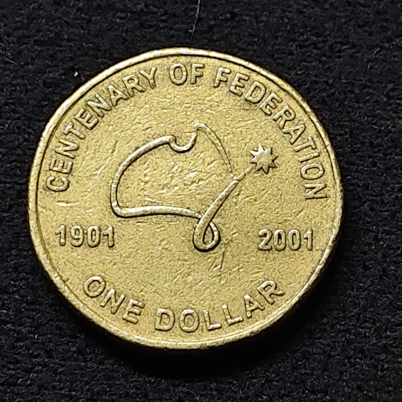 【全场包邮】纯粹捡漏拍472场（免费代拍第9场） 澳大利亚2001年1元澳大利亚联邦百年纪念币