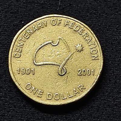 【全场包邮】纯粹捡漏拍472场（免费代拍第9场） - 澳大利亚2001年1元澳大利亚联邦百年纪念币