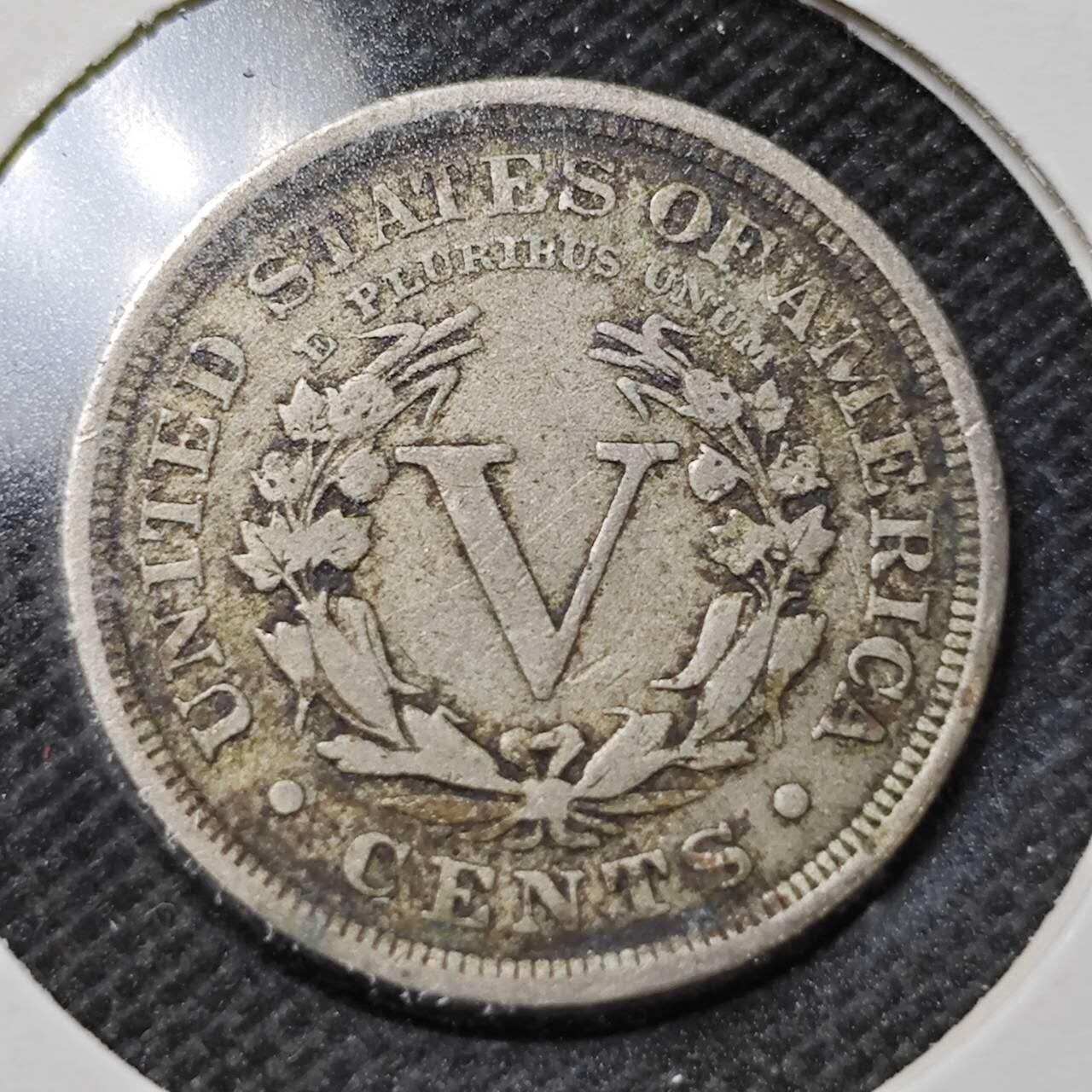 KK钱币收藏小铺  第359场  2月预留时间 周末发货  1901美国5分镍币