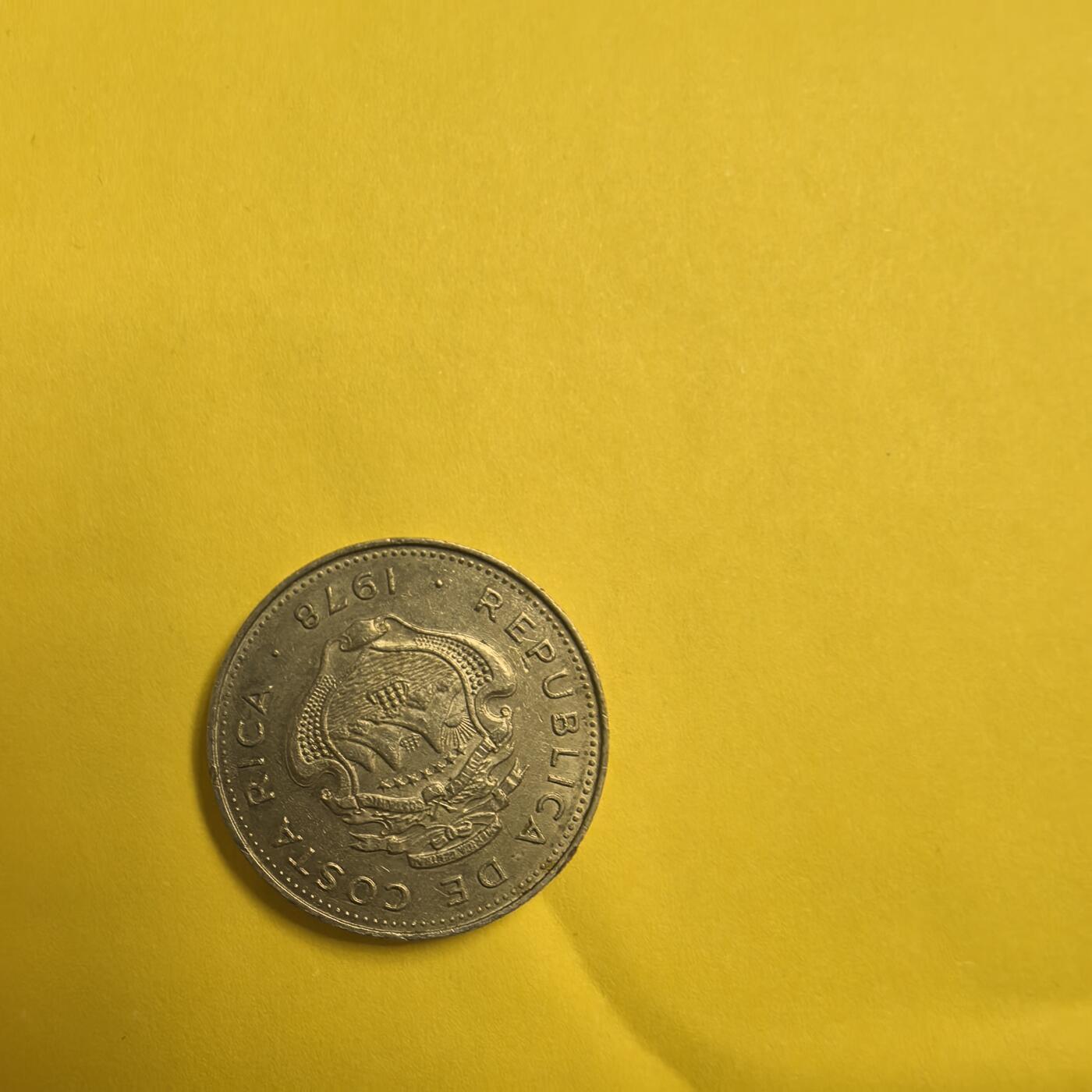 泡泡币外币第十三场可代拍15038385335微信 1978年哥斯达黎加50分。