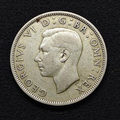【全场包邮】纯粹捡漏拍472场（免费代拍第9场） - 英国1945年乔治六世半克朗银币