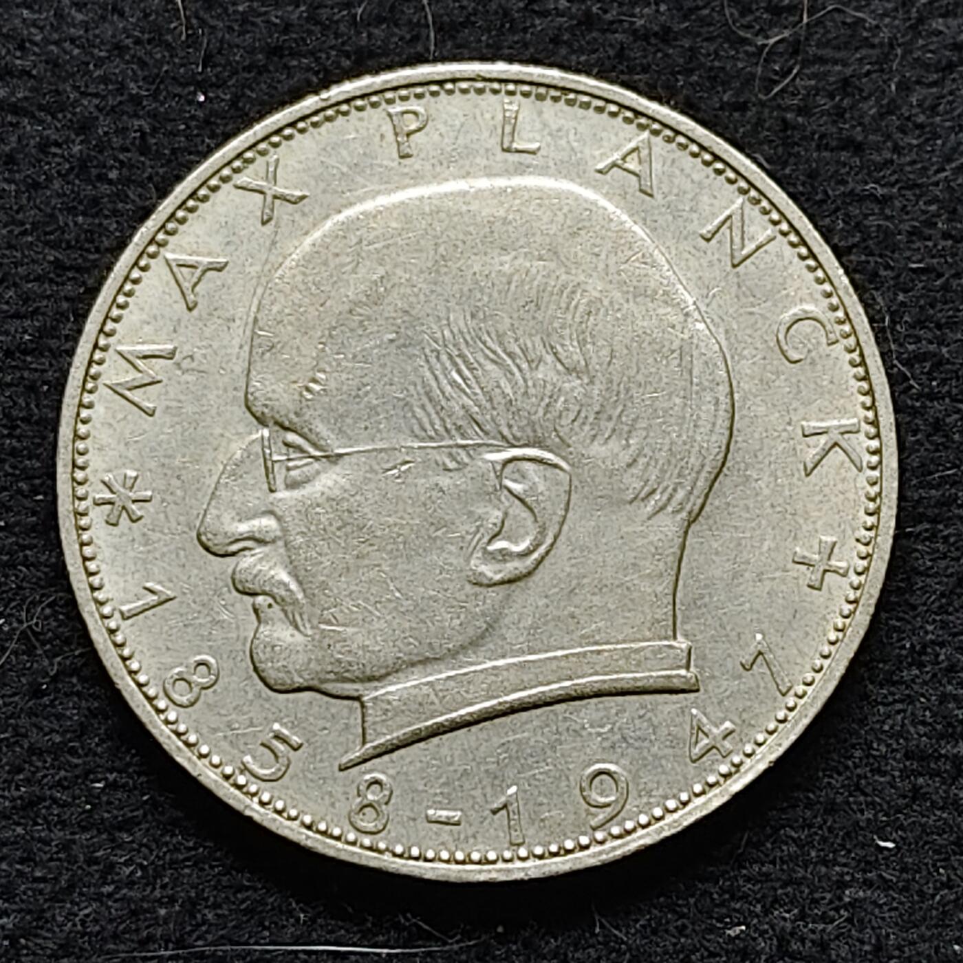 【全场包邮】纯粹捡漏拍472场（免费代拍第9场） 德国联邦德国1961年马克斯·普朗克2马克