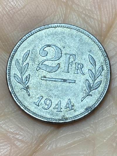 2025年第一百一十七场(总第一百四十三场）外国好品散币(免佣金) - 比利时🇧🇪1944年2法郎(二战盟军占领时期)