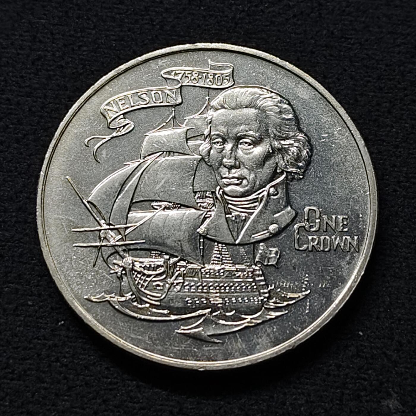 【全场包邮】纯粹捡漏拍472场（免费代拍第9场） 直布罗陀1980年1克朗纳尔逊克朗型纪念币