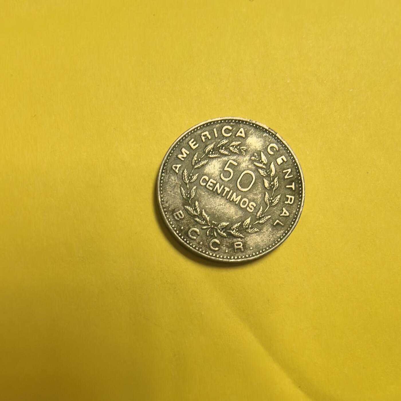 泡泡币外币第十三场可代拍15038385335微信 1972年哥斯达黎加50分。