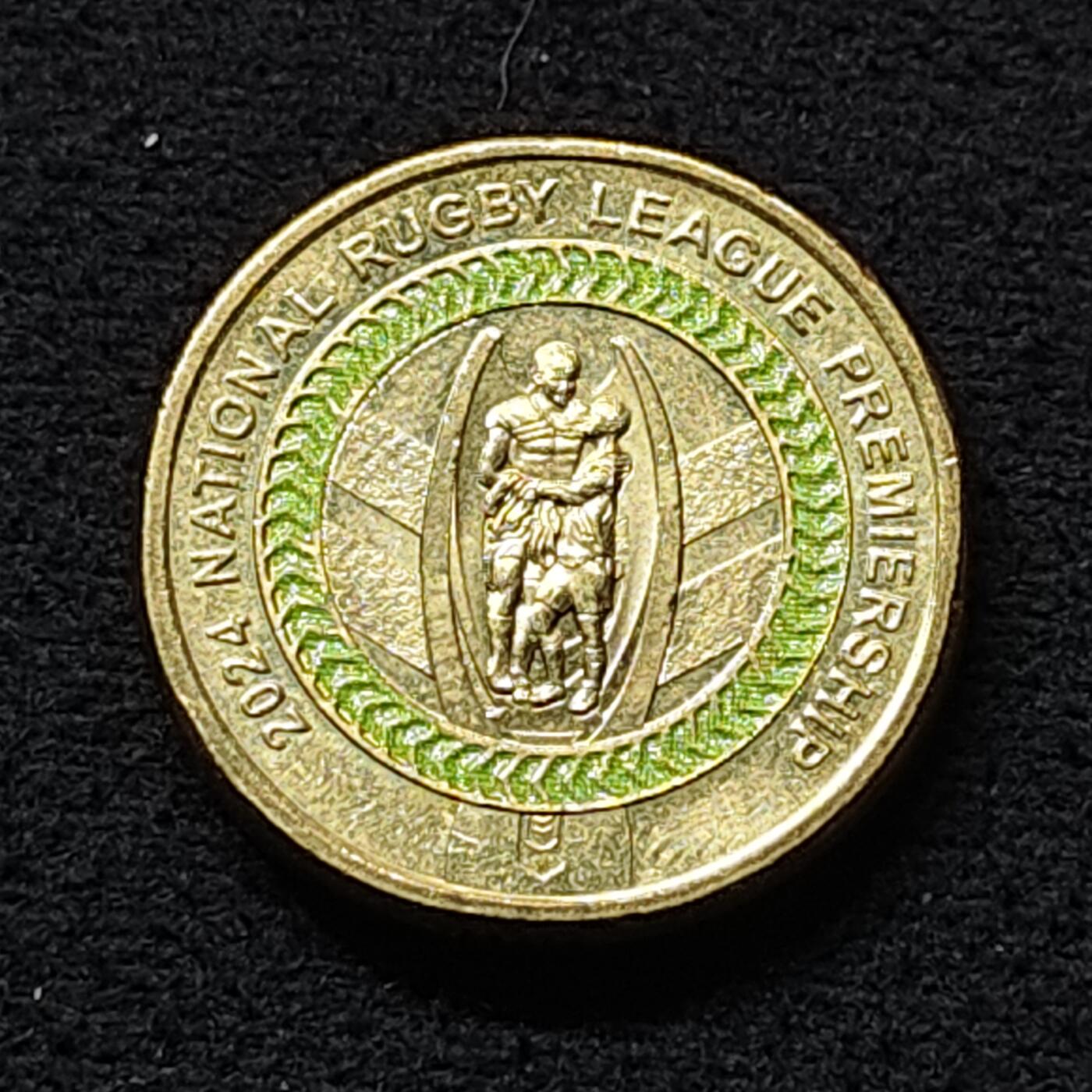 【全场包邮】纯粹捡漏拍472场（免费代拍第9场） 澳大利亚2024年2元国家男子橄榄球联盟彩色纪念币