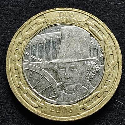 【全场包邮】纯粹捡漏拍472场（免费代拍第9场） - 英国2006年2镑工程师布鲁内尔皇家阿尔伯特大桥双色纪念币