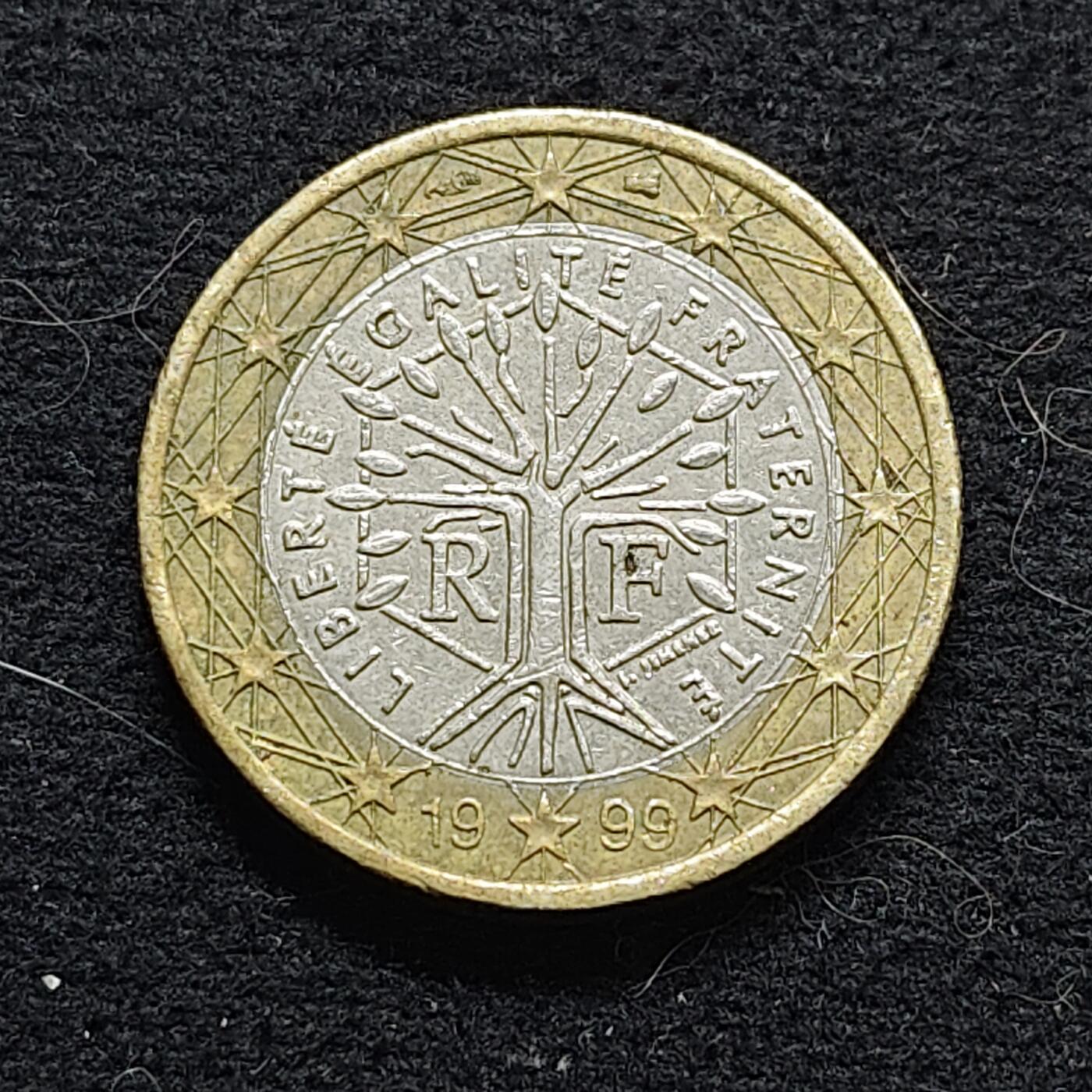 【全场包邮】纯粹捡漏拍472场（免费代拍第9场） 法国1999年1欧元双色币