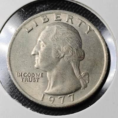 KK钱币收藏小铺  第358场  2月预留时间 周末发货 -  1977美国25分好品
