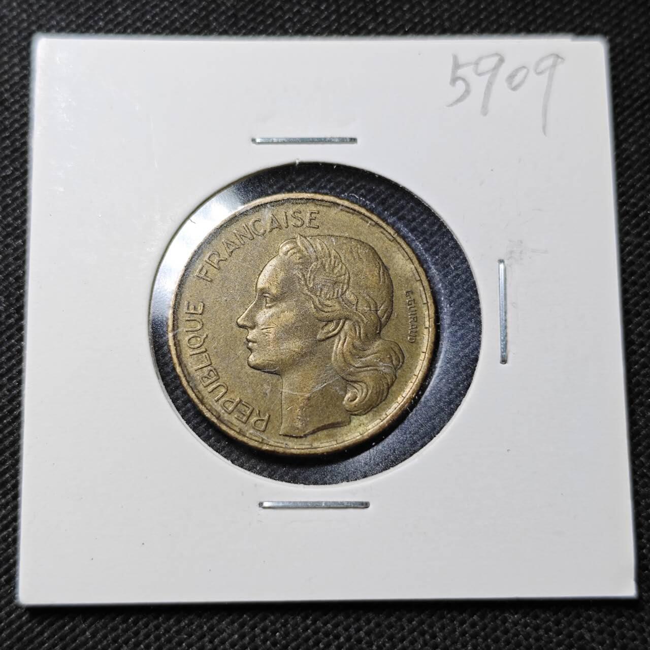 KK钱币收藏小铺  第359场  2月预留时间 周末发货  1951法国20法郎