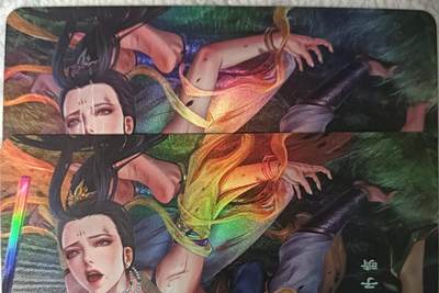 花开卡拍第44期（10月26号周日截拍，品控勿拍!!!拍品不寄存，运费5元，自制卡难免瑕疵，可能存在轻微撞角爆边等出厂瑕疵，品控介意勿拍！） - 嘎嘎鸭钢蛋艺术对卡 黄子晴2 彩闪2张