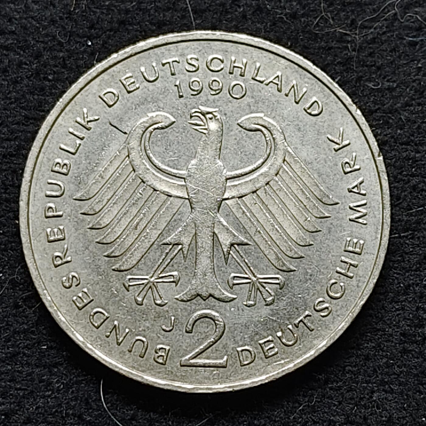 【全场包邮】纯粹捡漏拍472场（免费代拍第9场） 德国联邦德国1990年库尔特·舒马赫2马克