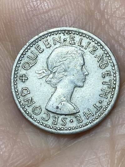 2025年第一百一十七场(总第一百四十三场）外国好品散币(免佣金) 新西兰🇳🇿1956年3便士(伊丽莎白二世青年桂冠第二版，首发年)
