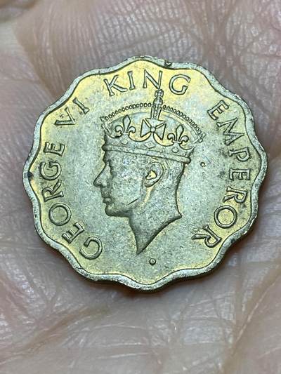 2025年第一百一十七场(总第一百四十三场）外国好品散币(免佣金) 英属印度1944年1安娜(乔治六世第三版，b版孟买造)