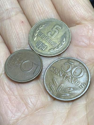 2025年第一百一十七场(总第一百四十三场）外国好品散币(免佣金) - 散币3枚：葡萄牙🇵🇹1973年50分，挪威🇳🇴1973年5欧尔，保加利亚🇧🇬1974年5斯托丁基