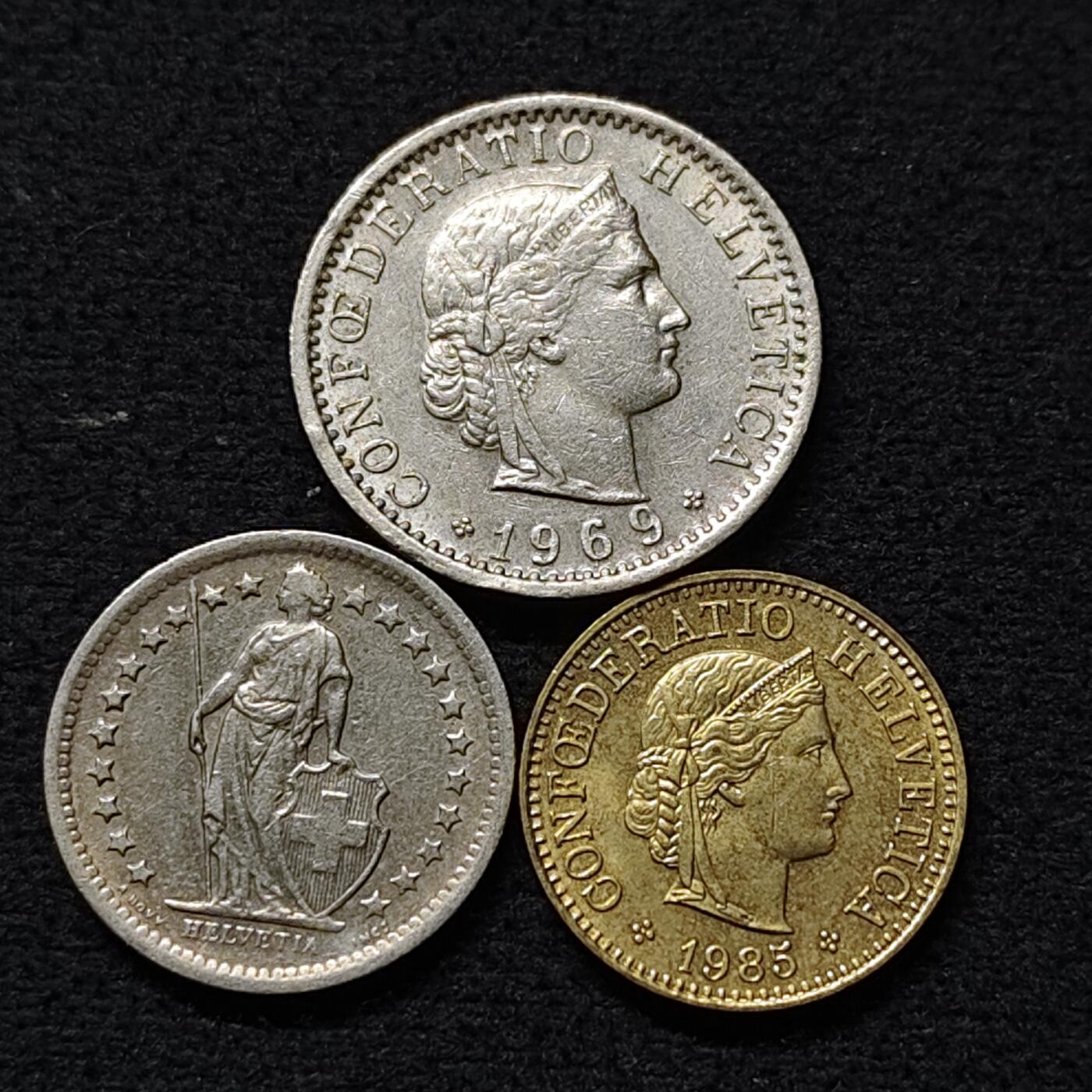 【全场包邮】纯粹捡漏拍472场（免费代拍第9场） 瑞士各年份散币3枚一组