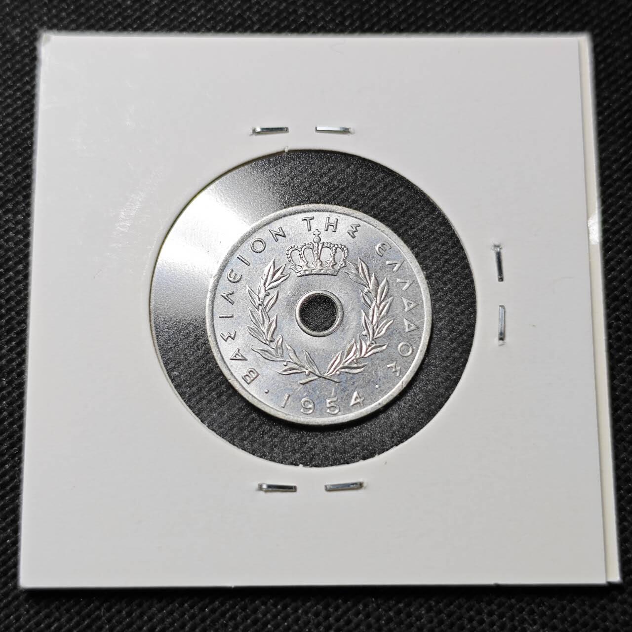 KK钱币收藏小铺  第359场  2月预留时间 周末发货  1954希腊5雷普塔