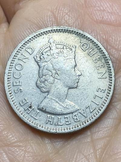 2025年第一百一十七场(总第一百四十三场）外国好品散币(免佣金) 英属加勒比领地1965年25分(伊丽莎白二世青年带冠)