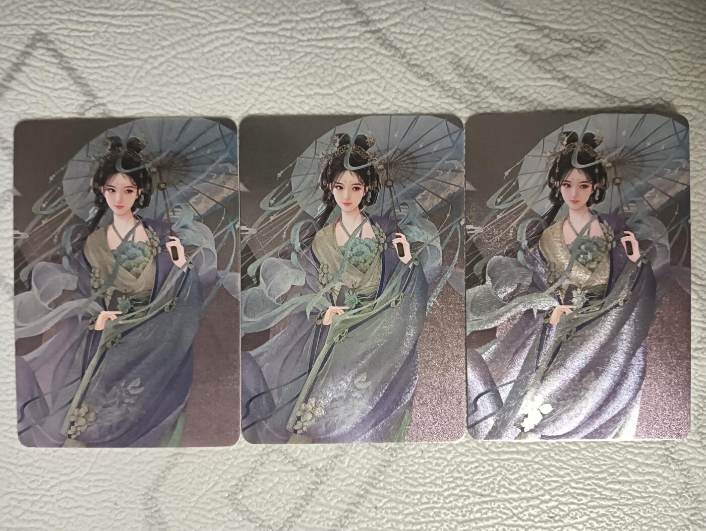 花开卡拍第44期（10月26号周日截拍，品控勿拍!!!拍品不寄存，运费5元，自制卡难免瑕疵，可能存在轻微撞角爆边等出厂瑕疵，品控介意勿拍！） 宁缺卡牌  古风人物卡 苏小小  3张  粗闪