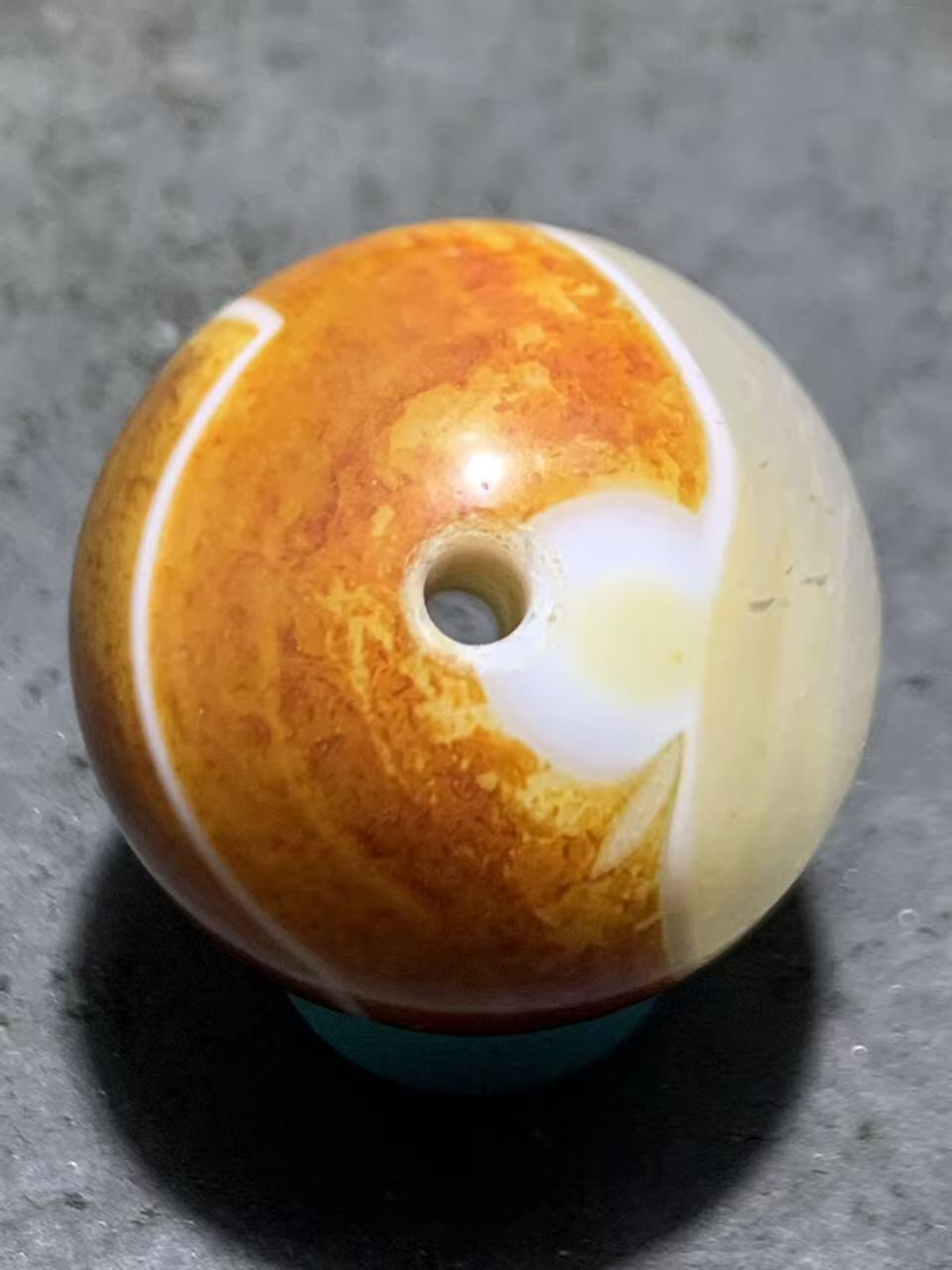 精美天眼高玉化龙纹缠丝玛瑙2.0圆珠一颗