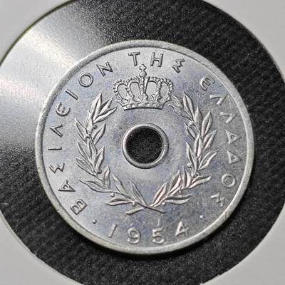 KK钱币收藏小铺  第359场  2月预留时间 周末发货 -  1954希腊5雷普塔